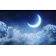 Фотообои FTXL-01-00092 Луна в облаках на ночном звездном небе №1