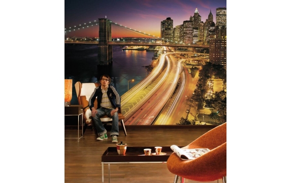 Фотообои Komar 8NW-516 «Огни Нью-Йорка» (NYC Lights), 368 × 254 см, 8 листов №1