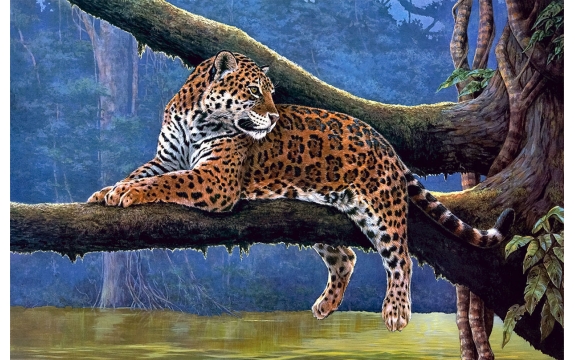 Фотообои FTS-12-00008 Леопард в джунглях
