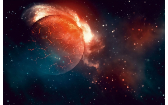 Фотообои FTS-15-00002 Таинственный космос, огненная планета