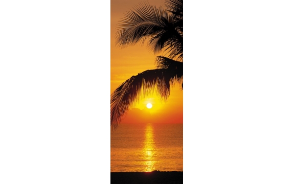 Фотообои Komar 2-1255 «Закат на пальмовом пляже» (Palmy Beach Sunrise), 92 × 220 см, 2 листа