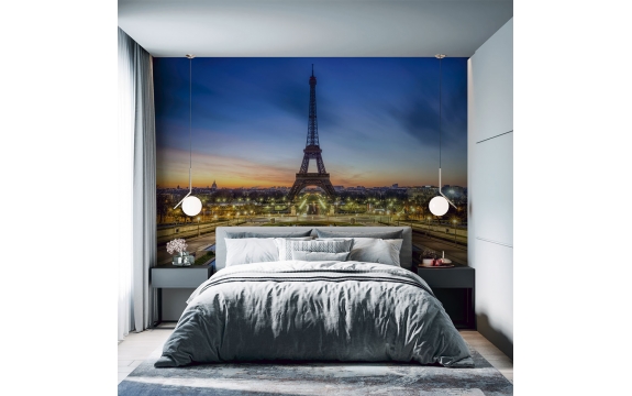 Фотообои FTL-04-00024 Вид на вечернюю Эйфелеву башню, город Париж №1