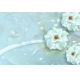 Фотообои 3D FTL-09-00036 Стереоскопические цветы на голубом мраморе №1