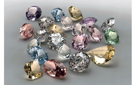 Фотообои 3D FTL-09-00067 Цветные алмазы, драгоценные камни