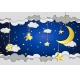 Фотообои 3D FTL-10-00001 Стереоскопические облака и звезды на ночном небе для детской №1