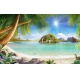 Фотообои FTXL-14-00028 Лазурный берег моря под фреску, пальмы под солнцем №1