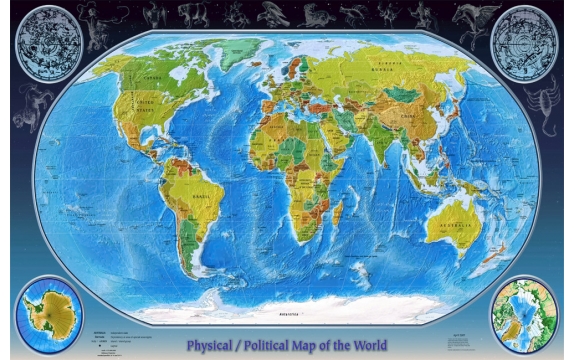 Фотообои FTS-16-00003 Темная карта мира