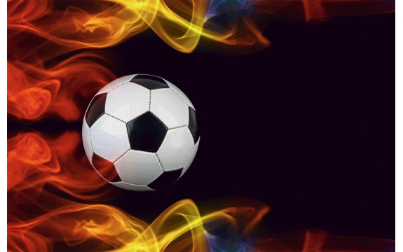 Фотообои FTS-17-00002 Футбольный мяч в пламени