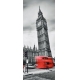 Фотообои FTV-04-00025 Мчащийся красный автобус в черно-белом Лондоне №1