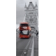 Фотообои FTV-11-00001 Автобус на дороге в Лондоне, красный акцент на черно-белом №1