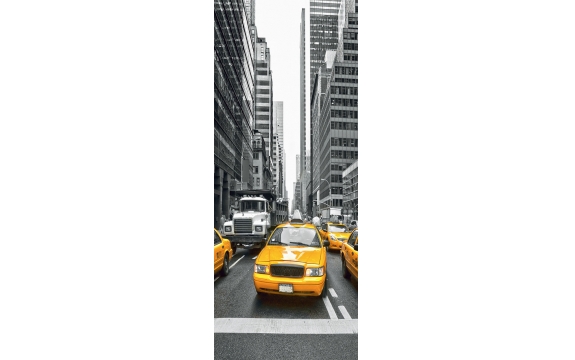 Фотообои FTV-11-00002 Нью-Йорк, черно-белый город и желтое такси