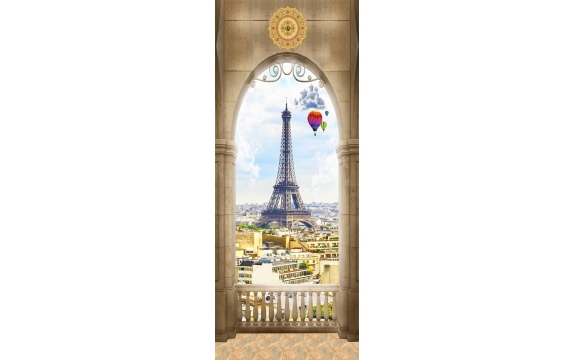 Фотообои FTV-14-00033 Балкон, арка с видом на архитектуру Парижа