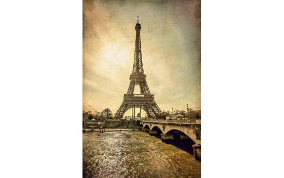 Фотообои FTP-2-04-00032 Эйфелева башня, Париж в винтажном стиле