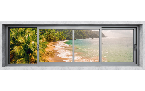 Фотообои MH-00010 Вид из окна на морской пляж