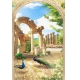 Фотообои FTP-2-14-00063 Фреска с аркой: павлины в античном саду №1