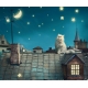 Фотообои FTX-10-00001 Лунный кот, звездное небо для детской №1