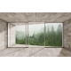 Фотообои MXL-00239 Окна на террасе с видом на туманный хвойный лес №1