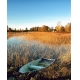 Фотообои FTVV-01-00013 Лодка на осеннем пруду, деревенская природа №1