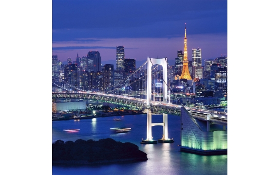 Фотообои FTK-02-00010 Город Токио и ночной мост