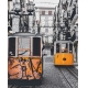Фотообои FTVV-02-00016 В трамвае по Лиссабону, черно-белая улица города №1