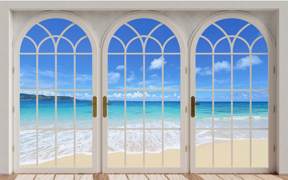 Фотообои MXL-00276 Арочное окно у моря