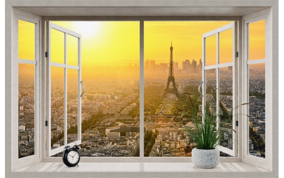 Фотообои MS-00024 Открытое окно в Париж