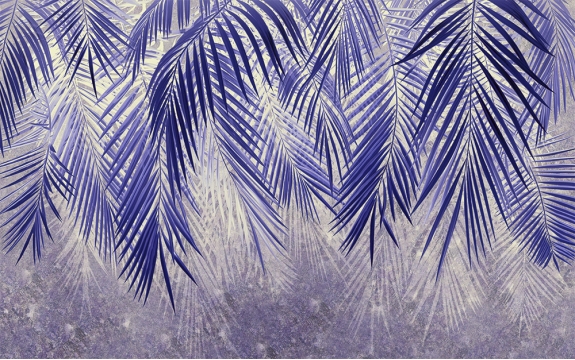 Фотообои MXL-00223 Листья пальмы в холодных тонах