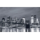 Фотообои FTXL-02-00013 Нью-Йорк в черно-белом, Бруклинский мост в ночном городе №1