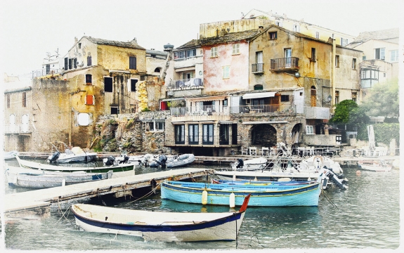 Фотообои FTXL-04-00007 Фреска: лодки у причала Венеции, Италия