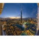 Фотообои FTX-02-00005 Дубай, вид с балкона на небоскребы ночного города, расширяющие пространство №1