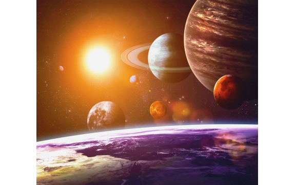 Фотообои FTX-15-00001 Планеты над Землей, космос, солнечная система