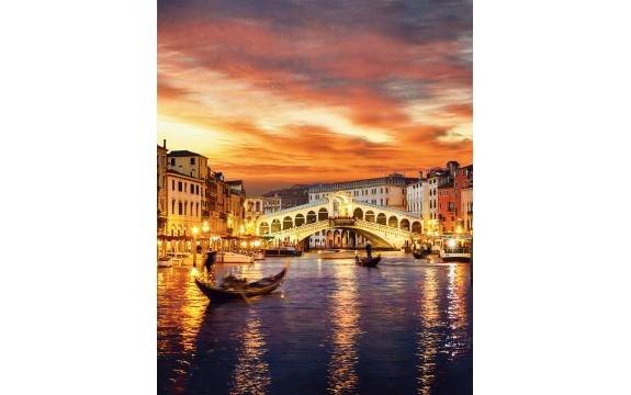Фотообои FTVV-04-00008 Закат над Венецией, ночной город Италии