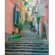 Фотообои FTVV-04-00010 Улица Лигурии в Италии, лестница во дворах старого города №1