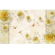 Фотообои 3D FTXL-09-00026 Стереоскопические желтые розы и бабочки на мраморе №1