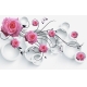 Фотообои 3D FTXL-09-00027 Розовые розы на кругах, стереоскопический эффект объема №1