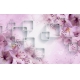 Фотообои 3D FTXL-09-00029 Розовые лилии на квадратах, стереоскопический эффект №1