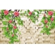 Фотообои 3D FTXL-09-00033 Стереоскопические розы на кирпичной стене №1