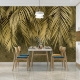 Фотообои MXL-00222 Свисающие листья пальмы, объемные 3D, бетонная стена №4