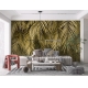 Фотообои MXL-00222 Свисающие листья пальмы, объемные 3D, бетонная стена №5