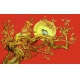Фотообои 3D FTXL-09-00043 Стереоскопическое дерево из золота на красном фоне под барельеф №1