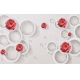 Фотообои 3D FTXL-09-00045 Стереоскопические розы на абстрактном фоне с кольцами №1