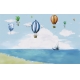 Фотообои FTXL-10-00007 Воздушные шары над морем, для детской комнаты ребенка №1
