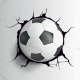 Фотообои 3D FTK-09-00004 Футбольный мяч в стене №1