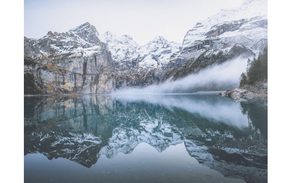Фотообои FTP-4-01-00012 Озеро в заснеженных горах, зимняя природа