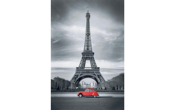 Фотообои FTP-2-04-00047 Ретро машина на фоне Эйфелевой башни в Париже