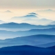 Фотообои FTK-01-00018 Синие горы в тумане №1