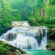 Фотообои FTK-01-00020 Водопад в зеленых джунглях, природа тропиков №1