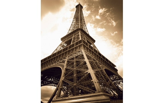 Фотообои FTVV-04-00031 Высокая Эйфелева башня в Париже, сепия