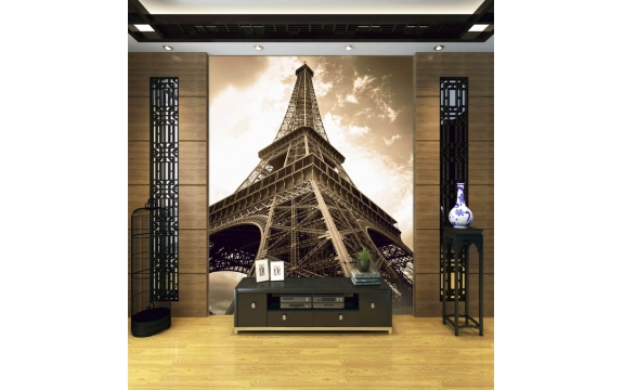 Фотообои FTVV-04-00031 Высокая Эйфелева башня в Париже, сепия №1
