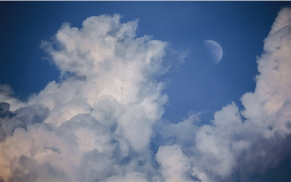 Фотообои MXL-00268 Вечерние облака и луна на небе